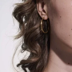 Women John Hardy Hoops^Carved Chain Hoop Earring, Gold