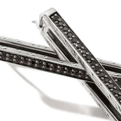 Women John Hardy Hoops^Carved Chain Hoop Earring, Gold, Diamonds