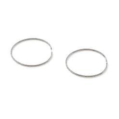Women John Hardy Hoops^Carved Chain Hoop Earring, Silver, X Large