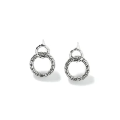Women John Hardy Studs^Carved Chain Interlink Stud Earring, Silver