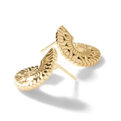 Women John Hardy Statement^Carved Chain J Hoop Earring, Gold