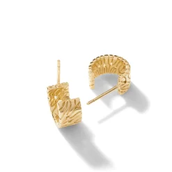 Women John Hardy Hoops^Carved Chain J Hoop Earring, Gold