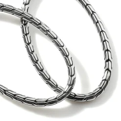 Women John Hardy Hoops^Carved Chain Oval Hoop Earring, Silver, Large