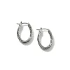 Women John Hardy Hoops^Carved Chain Oval Hoop Earring, Silver, Small