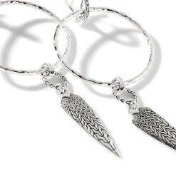 Women John Hardy Statement^Carved Chain Palu Drop Earring, Sterling Silver