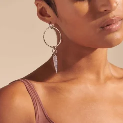 Women John Hardy Statement^Carved Chain Palu Drop Earring, Sterling Silver