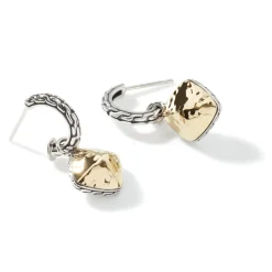 Women John Hardy Statement^Carved Chain Palu Drop Earring, Silver, Gold