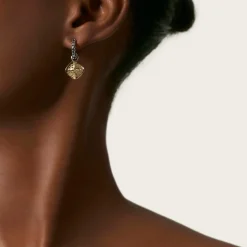 Women John Hardy Statement^Carved Chain Palu Drop Earring, Silver, Gold