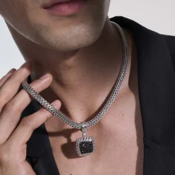 Women John Hardy Pendants^Carved Chain Pendant, Sterling Silver, Pave