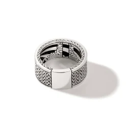 Men John Hardy Bands^Carved Chain Ring, Gold, Silver, Gemstones