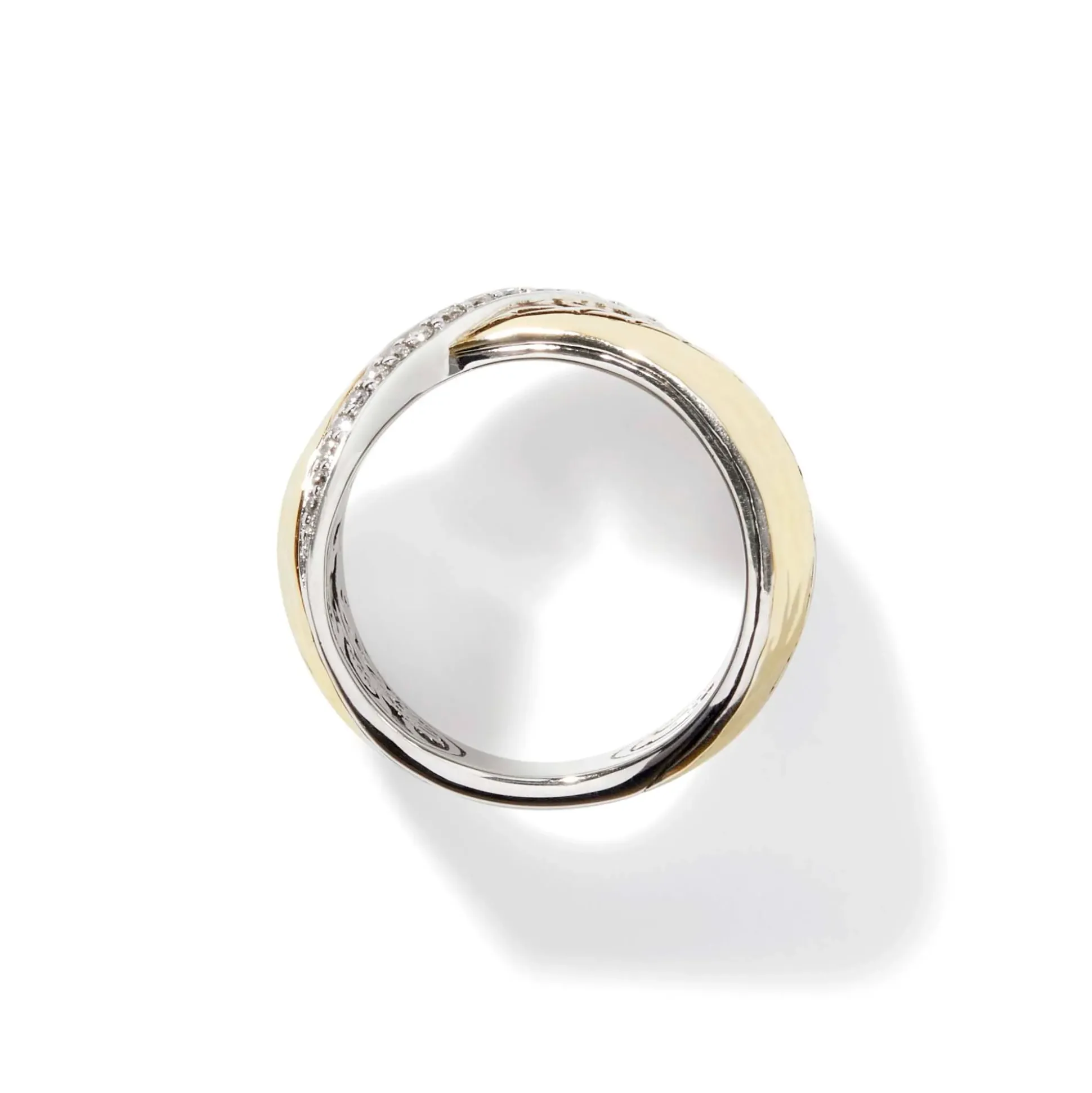 Women John Hardy Statement^Carved Chain Ring, Silver, Gold, Diamonds