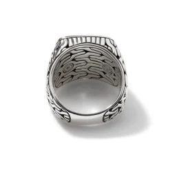 Men John Hardy Signets^Carved Chain Signet Ring, Silver, Pave