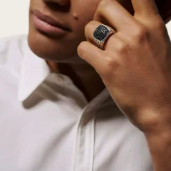 Men John Hardy Signets^Carved Chain Signet Ring, Silver, Pave