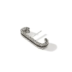 Men John Hardy Studs^Carved Chain Single Earring, Silver, Pave