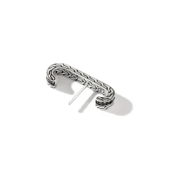Men John Hardy Studs^Carved Chain Single Earring, Silver, Pave