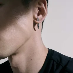 Men John Hardy Studs^Carved Chain Single Earring, Sterling Silver