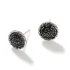 Men John Hardy Studs^Carved Chain Stud Earring, Silver, Pave