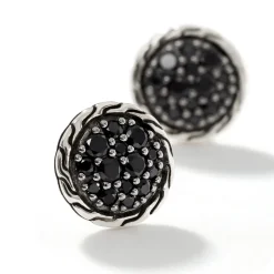 Men John Hardy Studs^Carved Chain Stud Earring, Silver, Pave