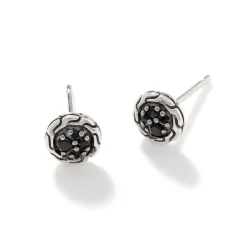 Women John Hardy Studs^Carved Chain Stud Earring, Silver, Pave