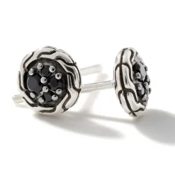 Women John Hardy Studs^Carved Chain Stud Earring, Silver, Pave