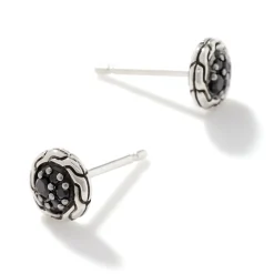 Women John Hardy Studs^Carved Chain Stud Earring, Silver, Pave