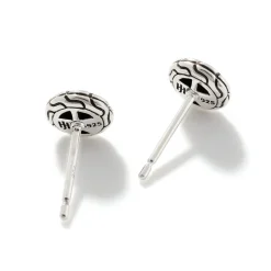 Women John Hardy Studs^Carved Chain Stud Earring, Silver, Pave