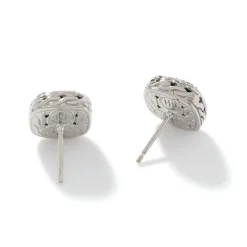 Women John Hardy Studs^Carved Chain Stud Earring, Silver, Diamonds