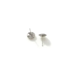 Men John Hardy Studs^Carved Chain Stud Earring, Silver, Diamonds