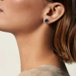 Men John Hardy Studs^Carved Chain Stud Earring, Silver, Pave