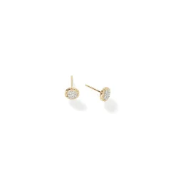 Men John Hardy Studs^Carved Chain Stud Earring, Gold, Diamonds