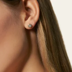 Men John Hardy Studs^Carved Chain Stud Earring, Gold, Diamonds