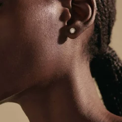 Men John Hardy Studs^Carved Chain Stud Earring, Silver, Diamonds