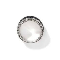 Women John Hardy Bands^Carved Multiband Ring, Silver, Pave