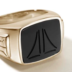 Men John Hardy Signets^Carved Signet Ring, Gold, Gemstone