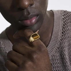 Men John Hardy Signets^Carved Signet Ring, Gold, Gemstone