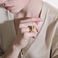 Men John Hardy Signets^Carved Signet Ring, Gold, Gemstone