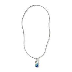 Men John Hardy Tags & Pendants^Carved Tag Necklace, Silver, Gold, Gemstones