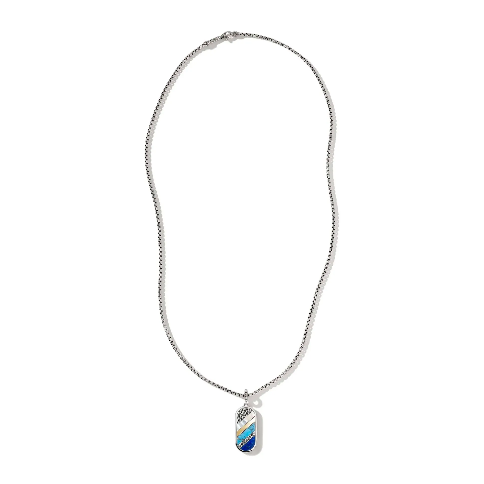 Men John Hardy Tags & Pendants^Carved Tag Necklace, Silver, Gold, Gemstones