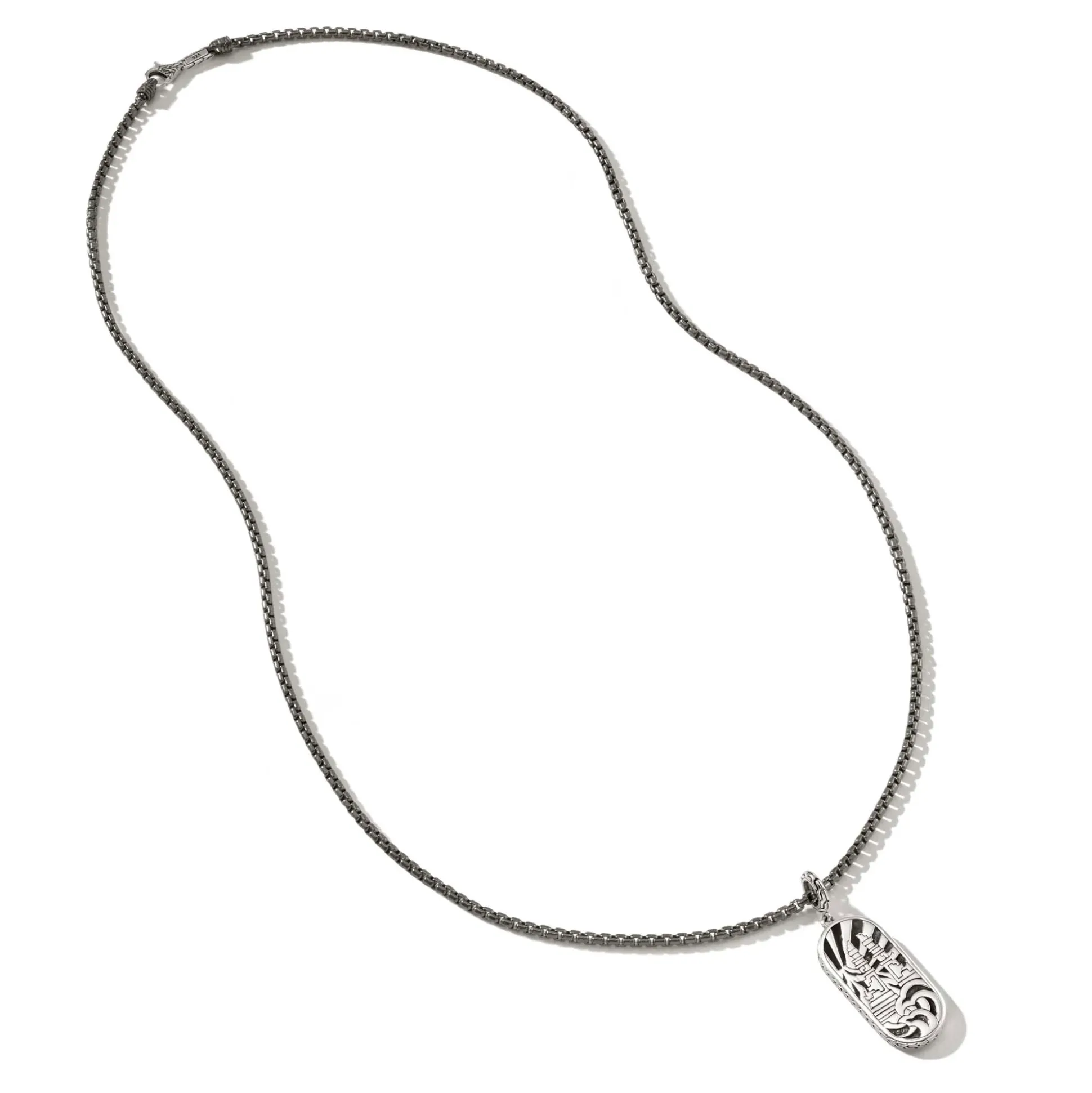 Men John Hardy Tags & Pendants^Carved Tag Necklace, Silver, Gold, Gemstones