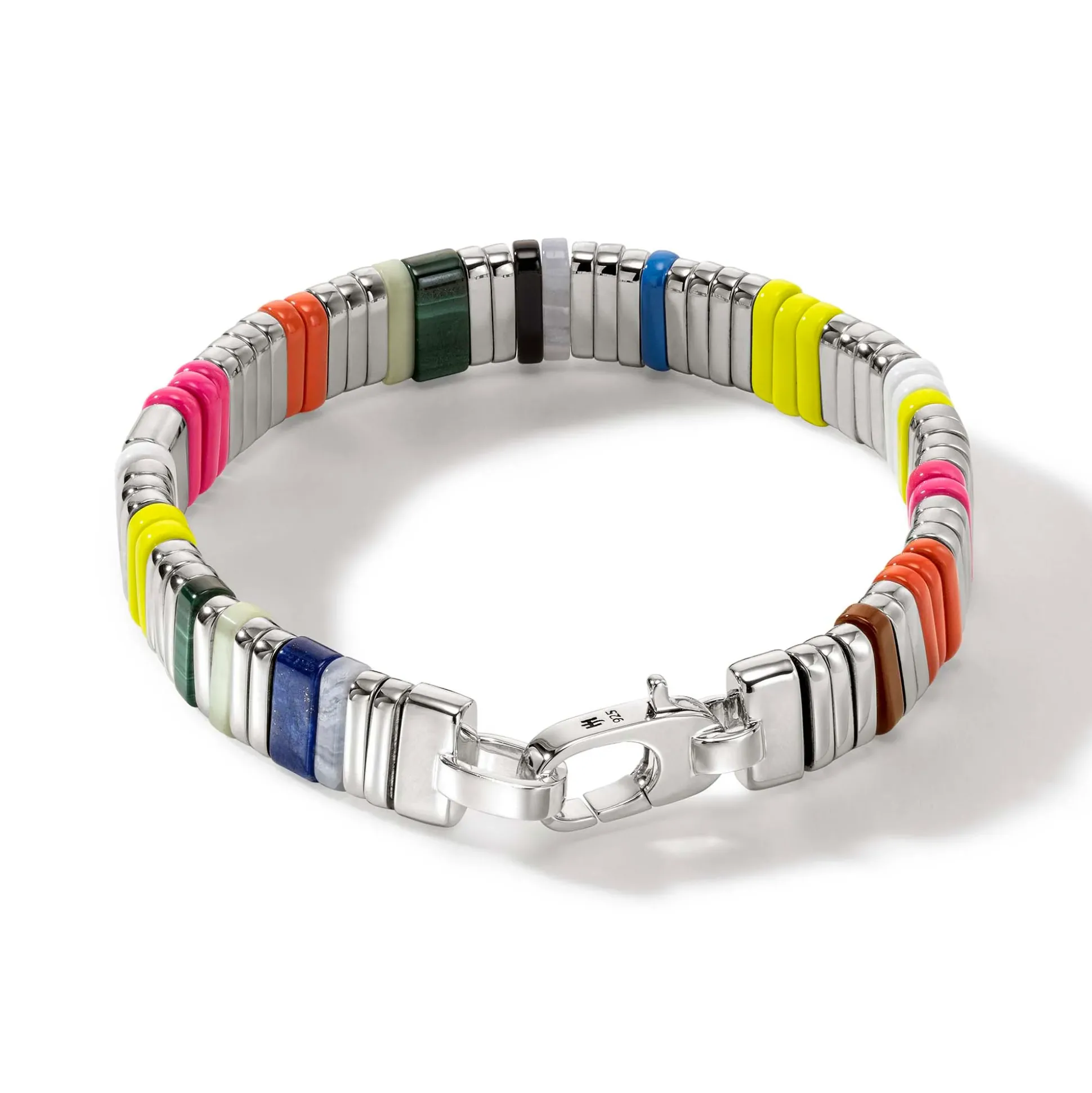 Men John Hardy Beads^Colorblock Bracelet, Silver, Gemstones
