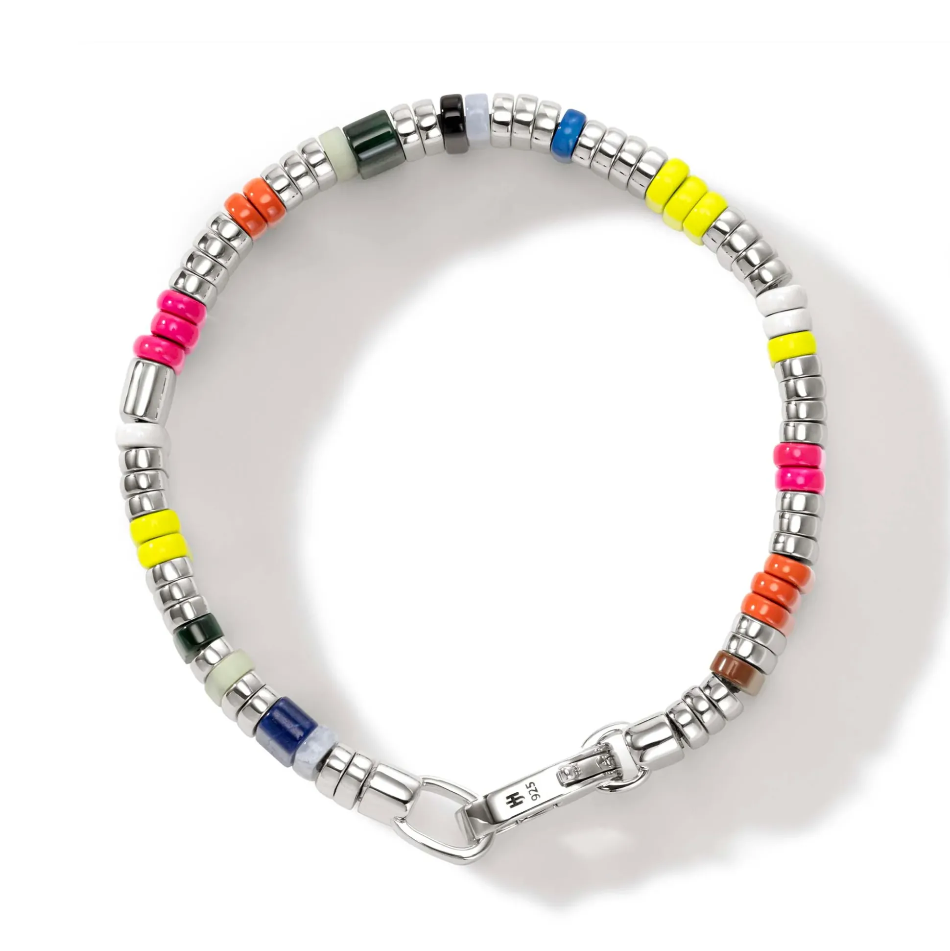 Men John Hardy Beads^Colorblock Bracelet, Silver, Gemstones