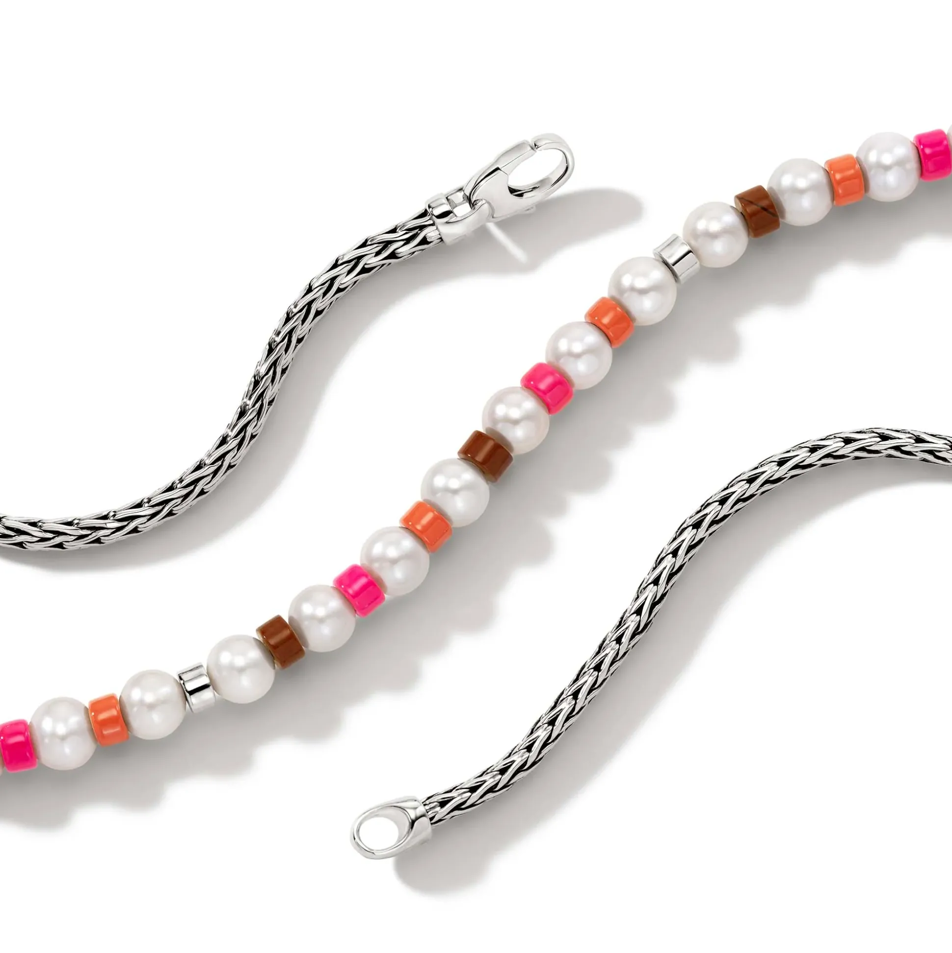 Men John Hardy Beads^Colorblock Necklace, Silver, Gemstones, Pearl