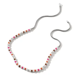 Men John Hardy Beads^Colorblock Necklace, Silver, Gemstones, Pearl