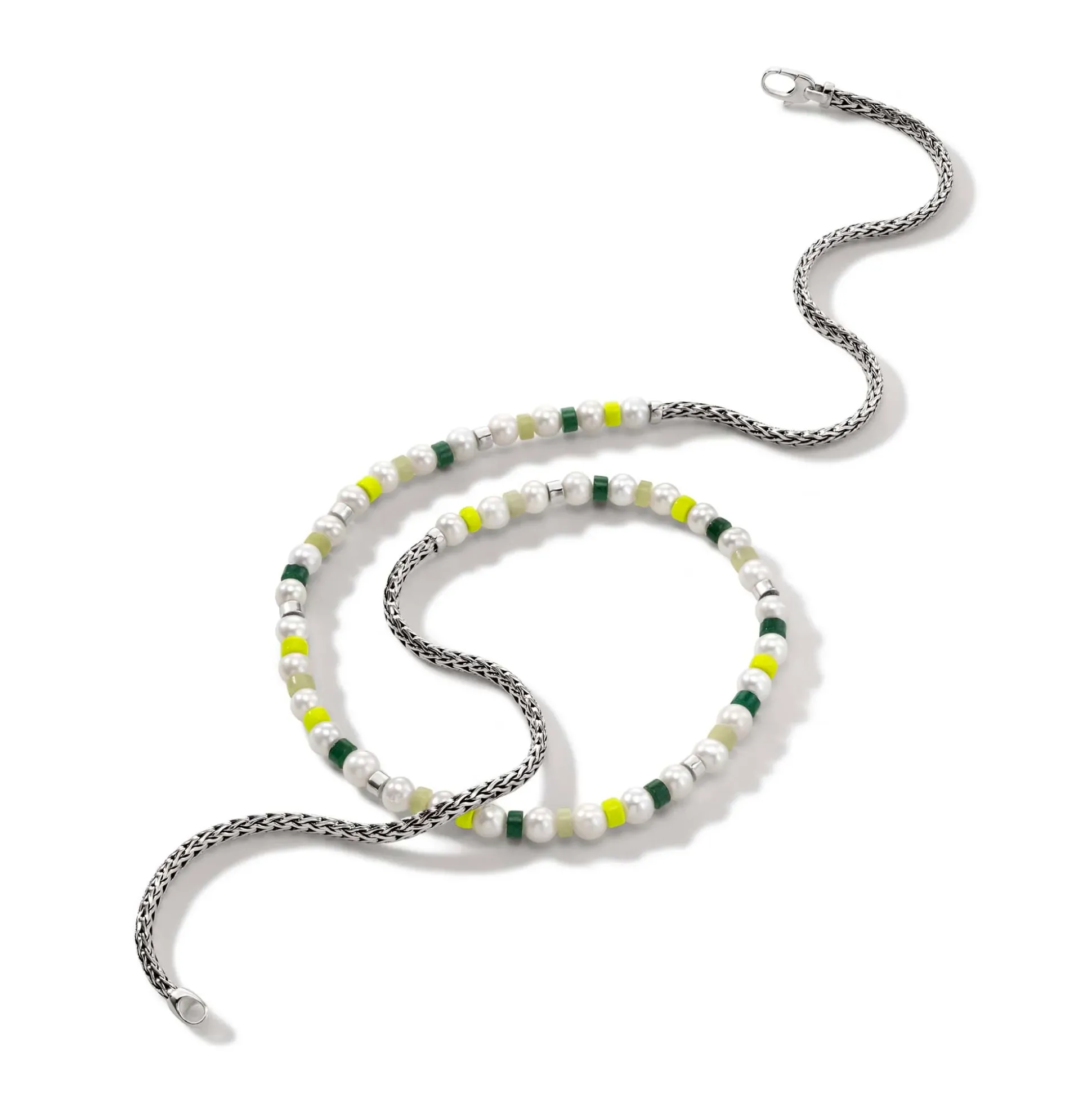 Men John Hardy Beads^Colorblock Necklace, Silver, Gemstones, Pearl