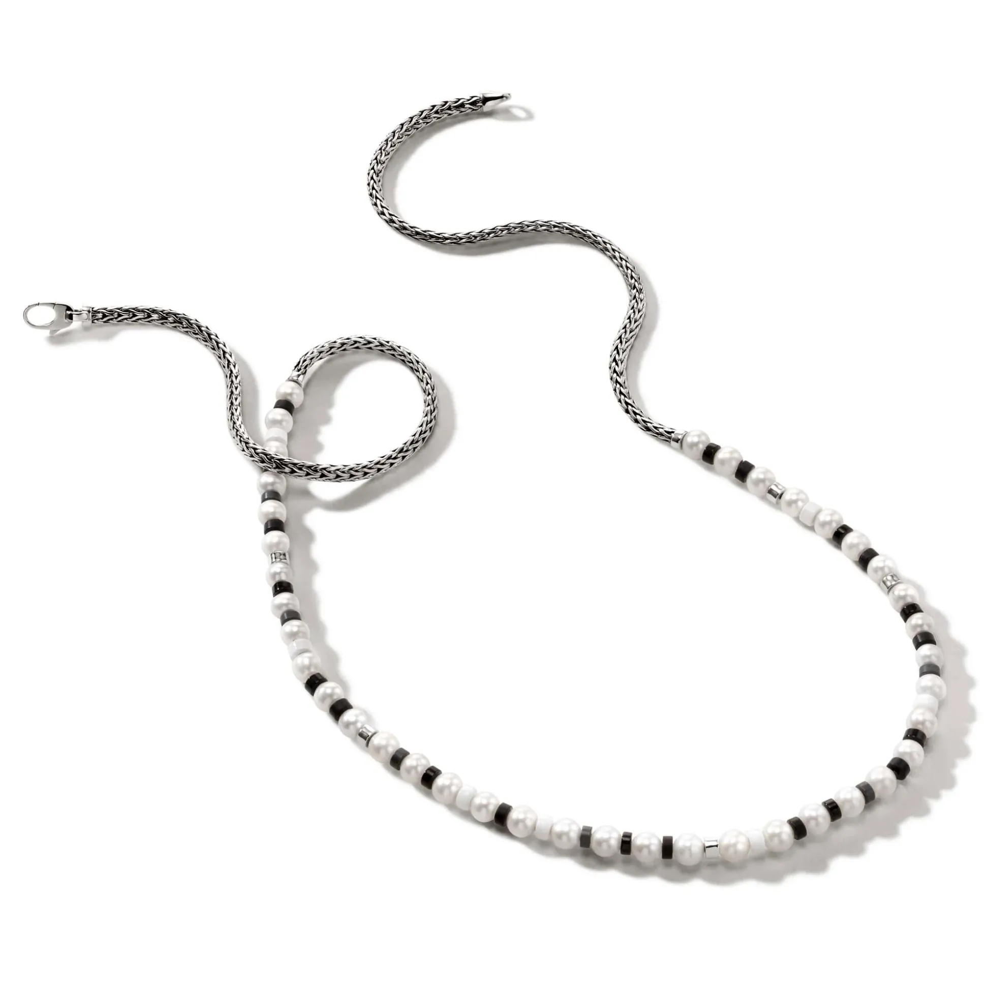 Men John Hardy Beads^Colorblock Necklace, Silver, Gemstones, Pearl