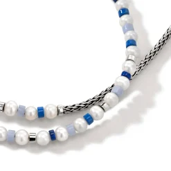 Men John Hardy Beads^Colorblock Necklace, Silver, Gemstones, Pearl