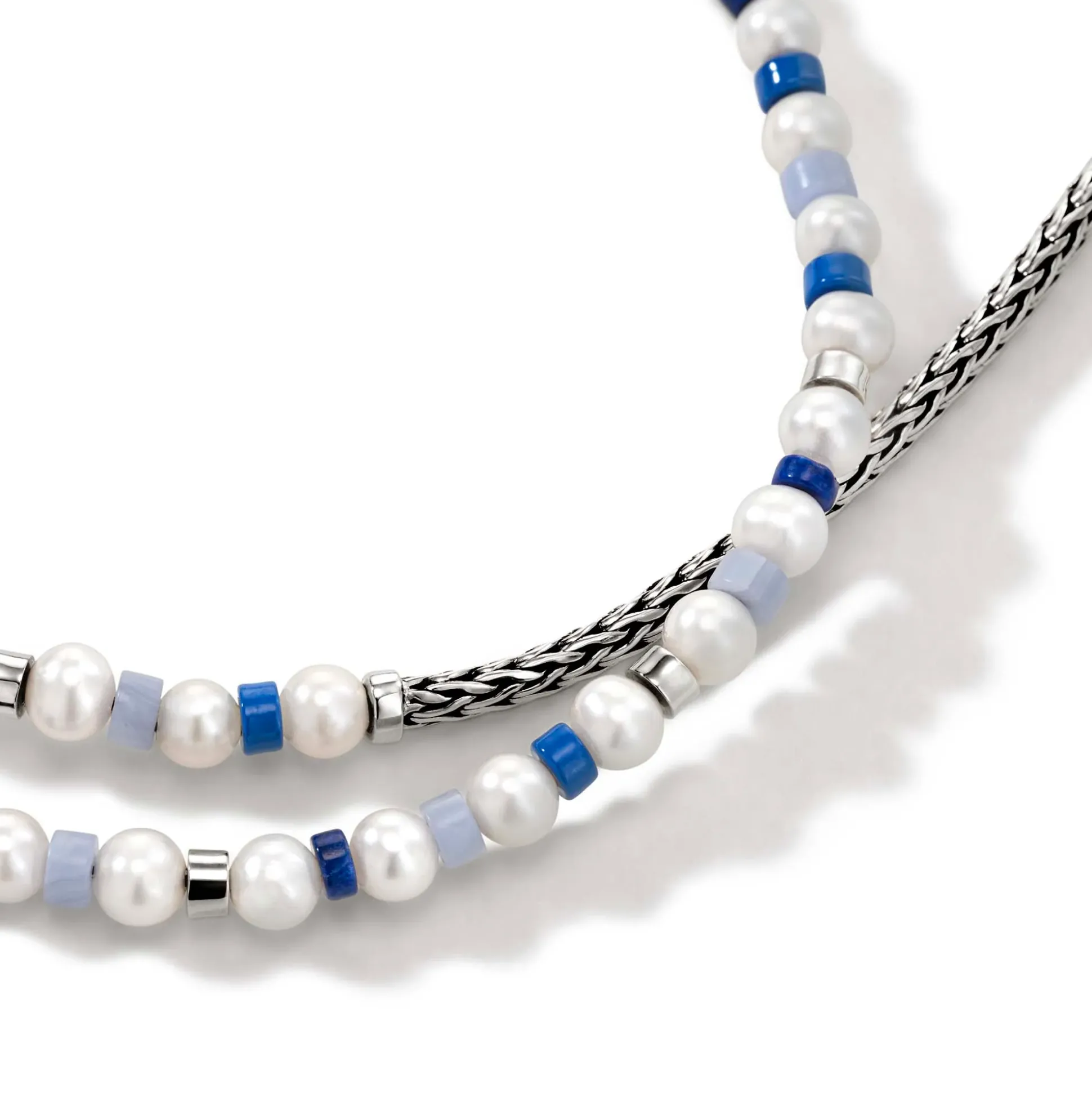 Men John Hardy Beads^Colorblock Necklace, Silver, Gemstones, Pearl