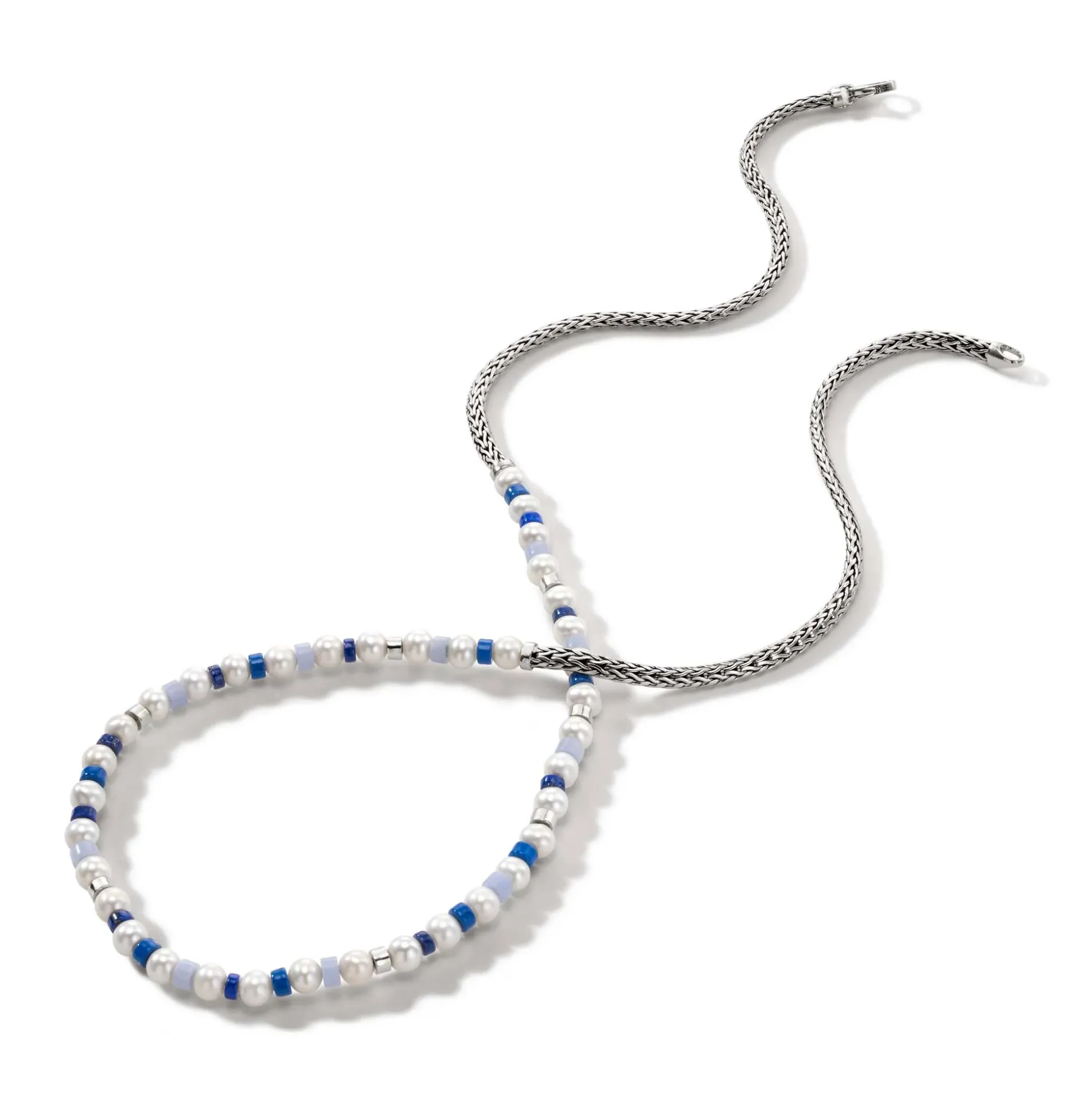 Men John Hardy Beads^Colorblock Necklace, Silver, Gemstones, Pearl