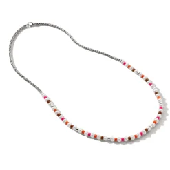Women John Hardy Beads^Colorblock Necklace, Silver, Gemstones, Pearl
