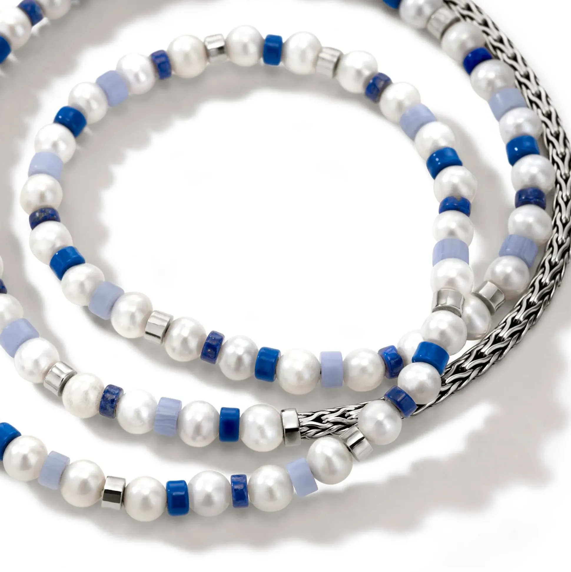 Women John Hardy Beads^Colorblock Necklace, Silver, Gemstones, Pearl